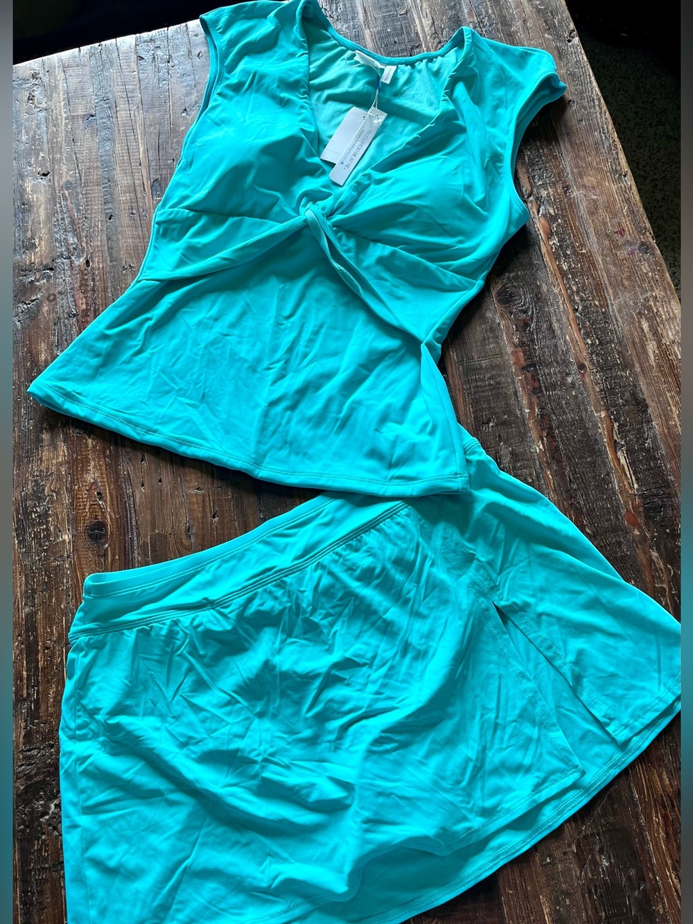 BLEU ROD BEATTIE Lets Get Twisted Cap Sleeve Tankini Swimsuit 
Sz 10 NWT